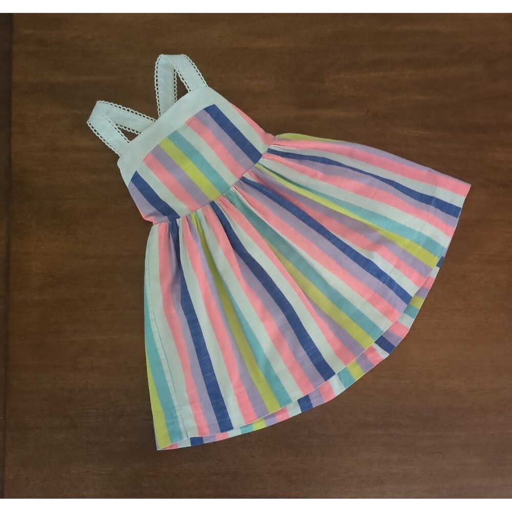 Mini Boden Girls Stipe dress size 5/6 GUC